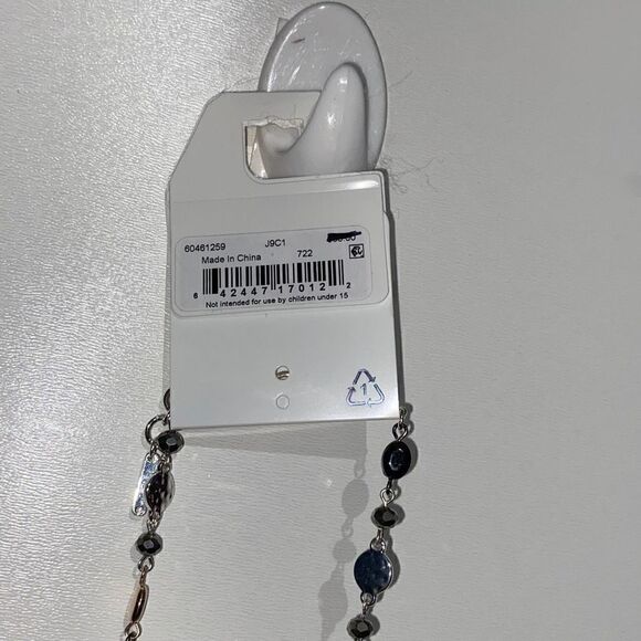 Nine West Women's Beaded Tassel Silver Necklace Choker NWT - Picture 13 of 14